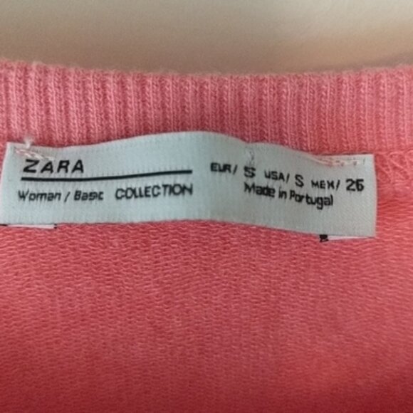 Zara salmon pink assymetrical oversize sweatshirt size small - Picture 2 of 2